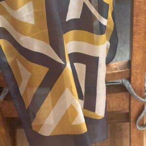 Vintage Geometric Patterned 100% silk scarf